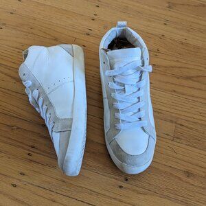 Banana Republic White Leather High Top Sneaker with Hidden Wedge - Size 8.5
